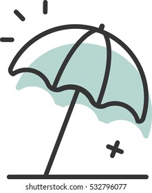 parasol vector icon, umbrella