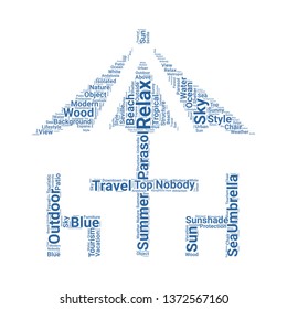 parasol word cloud. tag cloud about parasol