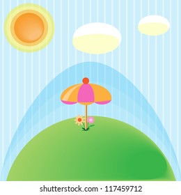 Parasol at world and vector
