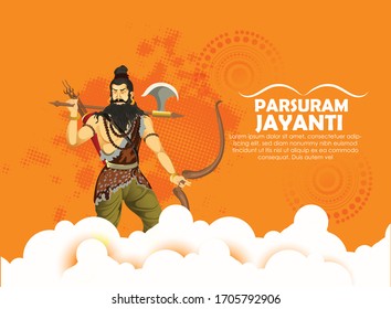 Parasuram Jayanti is celebrated to festival for Hindu celebration background with in hindi font bhagwan parshuram.