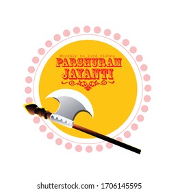 Parasuram Jayanti is celebrated to festival for Hindu celebration background with in hindi font bhagwan parshuram.