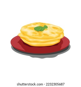 Paratha background. Design with cartoon style. Vector design illustration.