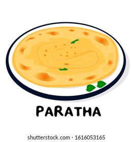 Paratha indian Punjabi food Vector