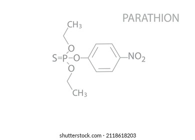 Parathion chemical molecular skeletal formula. Vector illustration.