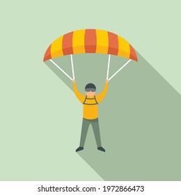 Paratrooper Icon. Flat Illustration Of Paratrooper Vector Icon For Web Design