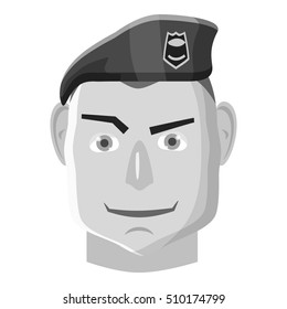 Paratrooper icon. Gray monochrome illustration of paratrooper vector icon for web