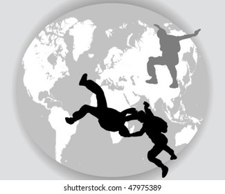 Paratrooper silhouette - vector