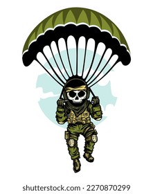 paratrooper vector design. simple and vintage concept design