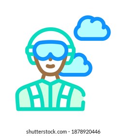 vector de icono de color de trabajador paracaidista. signo de trabajador paracaidista. ilustración de símbolo aislado