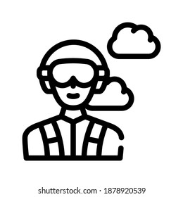 paratrooper worker line icon vector. paratrooper worker sign. isolated contour symbol black illustration