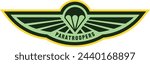 Paratroopers emblem. Military tag. Retro label template