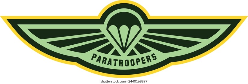 Paratroopers emblem. Military tag. Retro label template