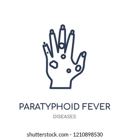 Paratyphoid fever icon. Paratyphoid fever linear symbol design from Diseases collection. Simple outline element vector illustration on white background.