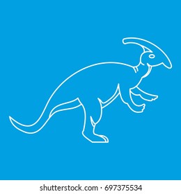Parazavrolofus dinosaur icon blue outline style isolated vector illustration. Thin line sign