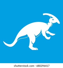 Parazavrolofus icon white isolated on blue background vector illustration