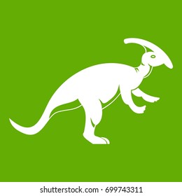 Parazavrolofus icon white isolated on green background. Vector illustration