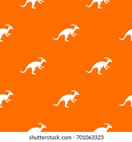 Parazavrolofus pattern repeat seamless in orange color for any design. Vector geometric illustration