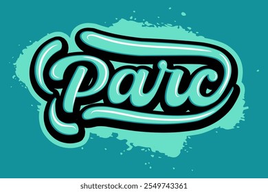 Ilustración de arte de tipografía de letras de graffiti de parc