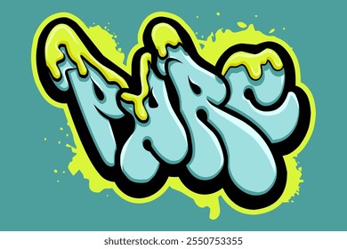 Ilustración de arte de tipografía de letras de graffiti de parc