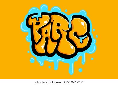 Ilustración de arte de tipografía de letras de graffiti de parc