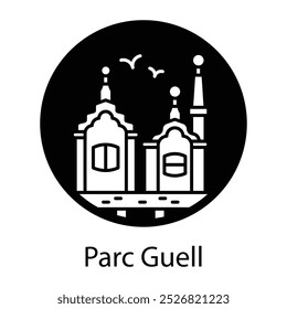 Icono de parc guell en estilo glifo 