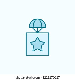 parcel with an asterisk  field outline icon on light background