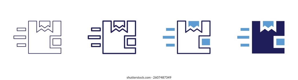 Parcel automation icon in 4 different styles. Thin Line, Line, Bold Line, Duotone. Duotone style. Editable stroke.