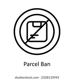 Parcel Ban Vector    outline Icon Design illustration. Shipping and delivery Symbol on White background EPS 10 File