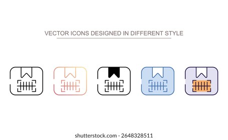 Parcel Barcode icon design with white background stock illustration