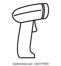 Parcel barcode scanner icon. Outline parcel barcode scanner vector icon for web design isolated on white background