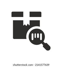 Parcel barcode track icon on white background