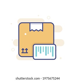 Parcel Barcode vector filled outline icon style illustration. EPS 10 File