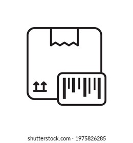 Parcel Barcode vector outline icon style illustration. EPS 10 File