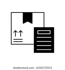 Icono de vector de glifos de lista de paquetes que puede editar o modificar fácilmente

