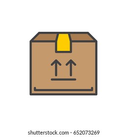 Parcel  box filled outline icon, vector sign, colorful illustration
