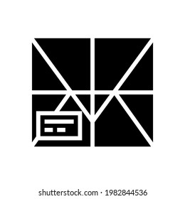 parcel box glyph icon vector. parcel box sign. isolated contour symbol black illustration