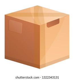 Parcel box icon. Cartoon of parcel box vector icon for web design isolated on white background