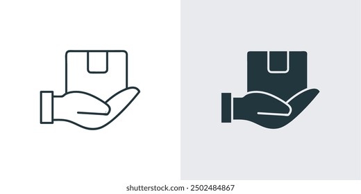 and with a parcel box icon. parcel, delivery, logistics, shipping, package, courier vector.