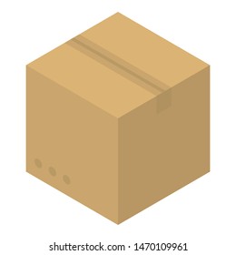 Parcel box icon. Isometric of parcel box vector icon for web design isolated on white background