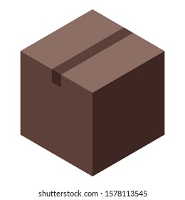Parcel box icon. Isometric of parcel box vector icon for web design isolated on white background