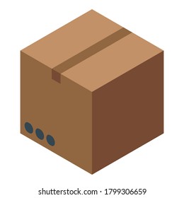 Parcel box icon. Isometric of parcel box vector icon for web design isolated on white background