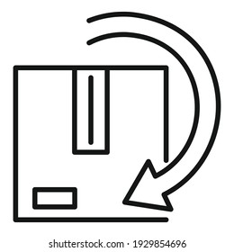 Parcel box icon. Outline parcel box vector icon for web design isolated on white background