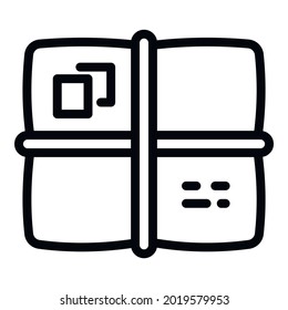 Parcel box icon. Outline parcel box vector icon for web design isolated on white background