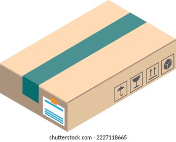 ilustración de parcel box en estilo isométrico 3D aislado en segundo plano