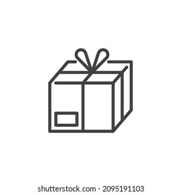 Parcel box line icon. linear style sign for mobile concept and web design. Cardboard box outline vector icon. Cargo packaging symbol, logo illustration. Vector graphics