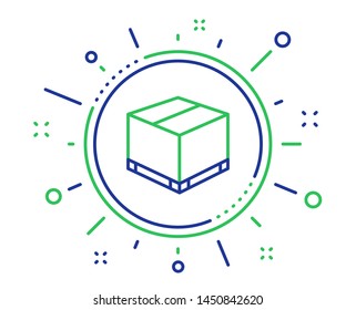 Parcel box line icon. Logistics delivery sign. Package tracking symbol. Quality design elements. Technology delivery box button. Editable stroke. Vector