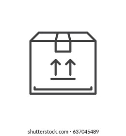 Parcel  box line icon, outline vector sign, linear style pictogram isolated on white. Symbol, logo illustration. Editable stroke. Pixel perfect