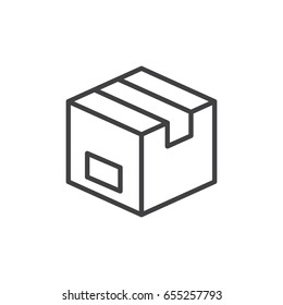 Parcel box line icon, outline vector sign, linear style pictogram isolated on white. Symbol, logo illustration. Editable stroke. Pixel perfect