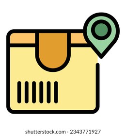 Umrandungssymbol für die Paketbox Exportdienst. Frachtfarbflaeche
