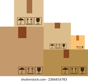 vector de la caja de paquetes. Cuadro de parcela en fondo blanco.